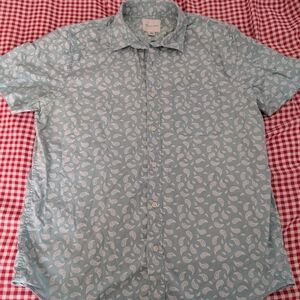 American Eagle Outfitters Light Blue Paisley Button Down Shirt